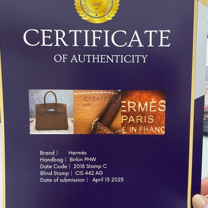 Birkin30金棕銀扣-30