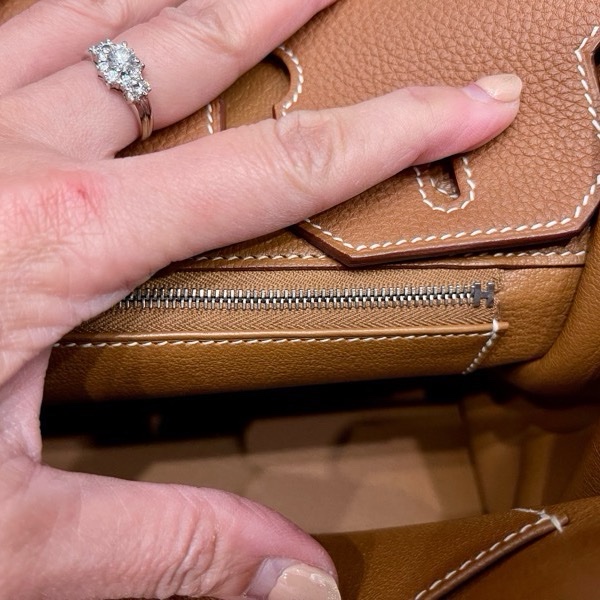 Birkin30金棕銀扣,-18