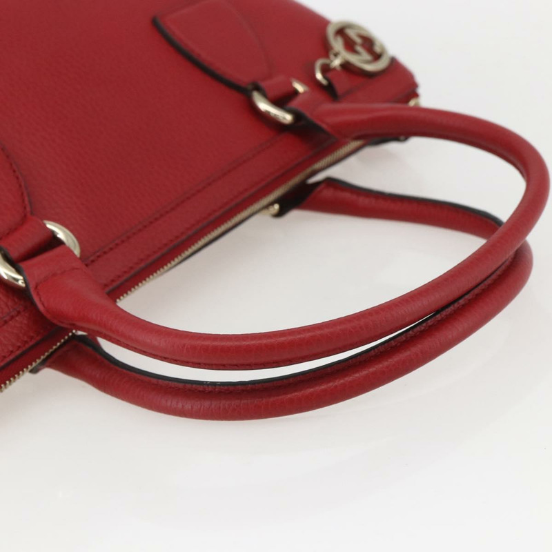 【日本直送】GUCCI 互扣式手提包 皮革 兩用 紅色 金色 449659 正品 ep12480-6