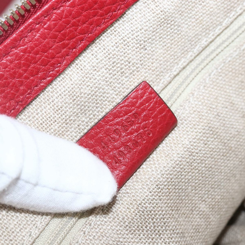 【日本直送】GUCCI 互扣式手提包 皮革 兩用 紅色 金色 449659 正品 ep12480-11