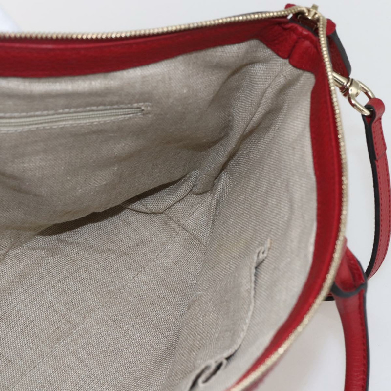 【日本直送】GUCCI 互扣式手提包 皮革 兩用 紅色 金色 449659 正品 ep12480-21