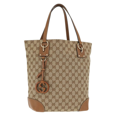 GUCCI GG帆布托特包 米色 金色 247237 正品 ka1057