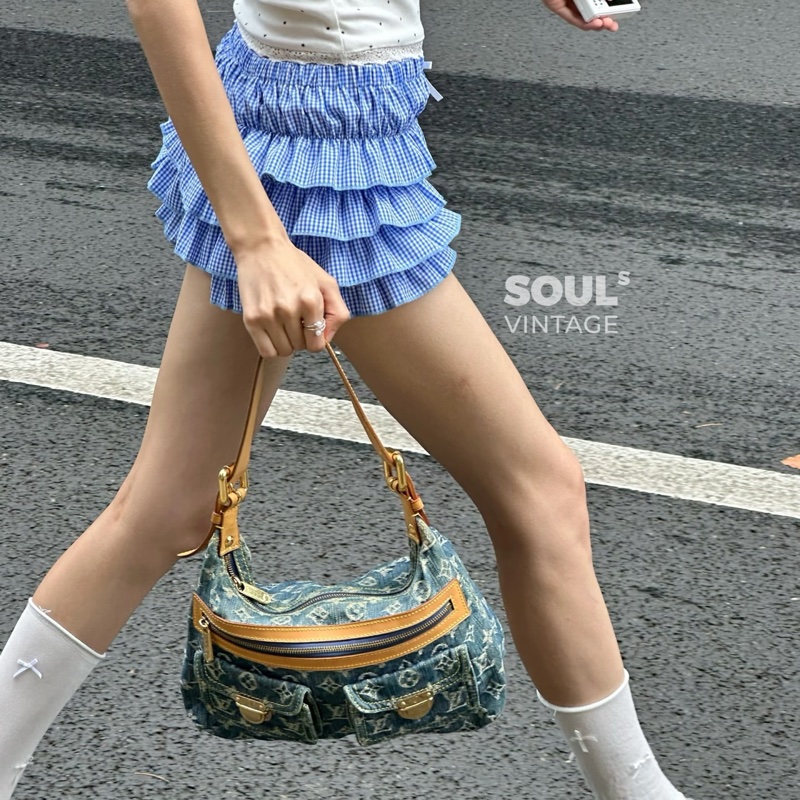 ✨Lv 牛仔藍 baggy 做舊老花 超時尚 99新💙-1