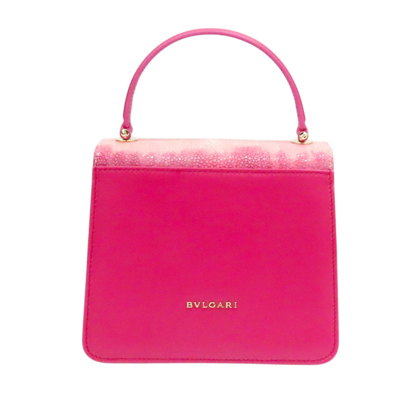 桃紅色 牛皮 Galuchat Serpenti Forever 肩背包【BVLGARI 寶格麗】-1