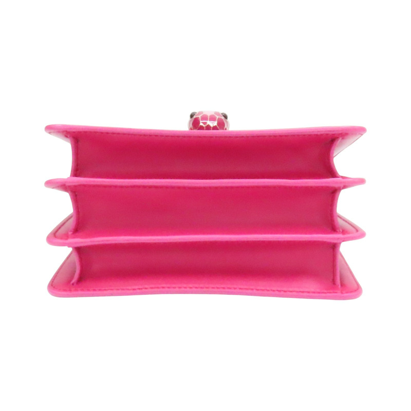 桃紅色 牛皮 Galuchat Serpenti Forever 肩背包【BVLGARI 寶格麗】-3