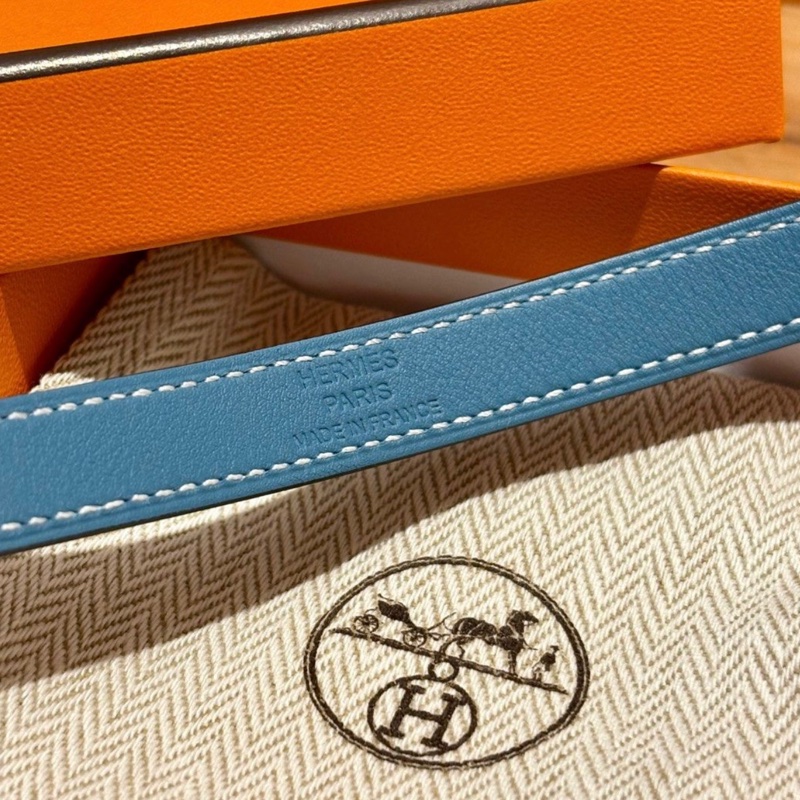 Hermes 新牛仔藍白線銀釦Kelly Double Tour 手環T4大手圍-4