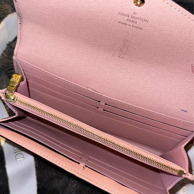 LV Sarah長夾 經典老花款 稀有粉色內裡❗️-3