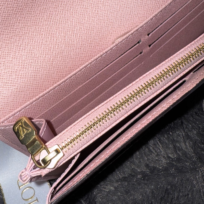 LV Sarah長夾 經典老花款 稀有粉色內裡❗️-7