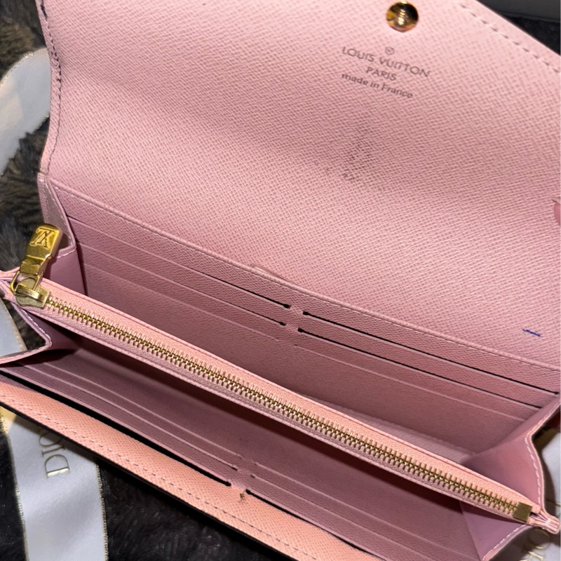 LV Sarah長夾 經典老花款 稀有粉色內裡❗️-8