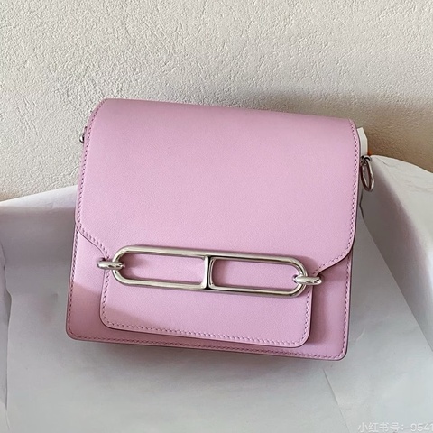 Hermes mini Roulis 銀扣/錦葵紫🫟🎨🌸
