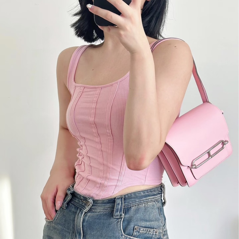 Hermes mini Roulis 銀扣/錦葵紫🫟🎨🌸小豬鼻-3