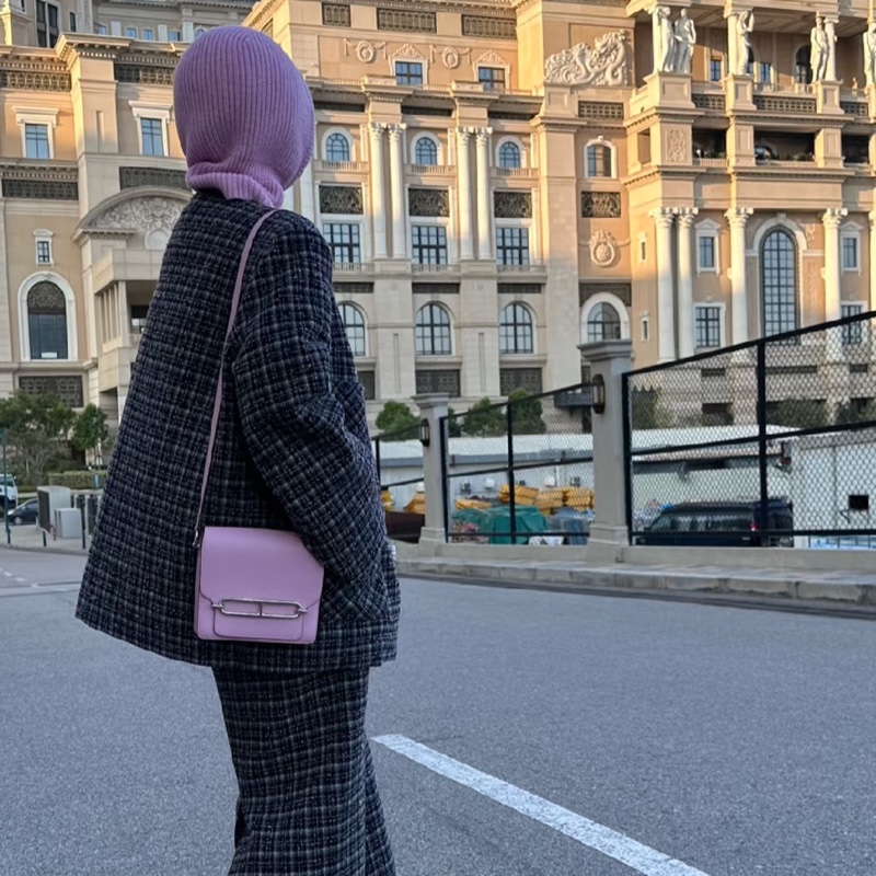 Hermes mini Roulis 銀扣/錦葵紫🫟🎨🌸小豬鼻-5