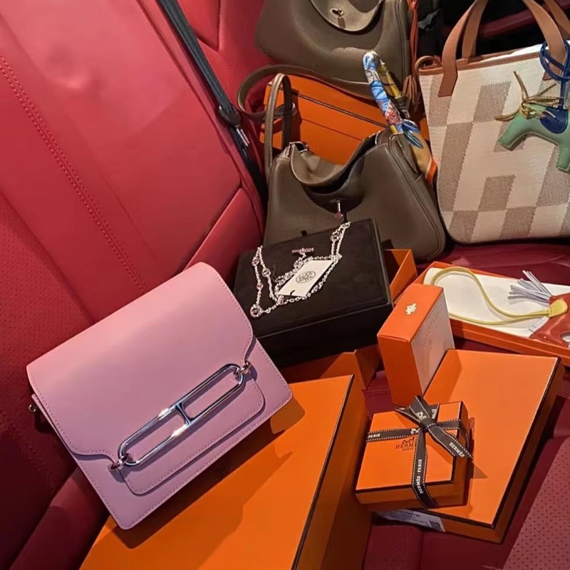 Hermes mini Roulis 銀扣/錦葵紫🫟🎨🌸小豬鼻-8