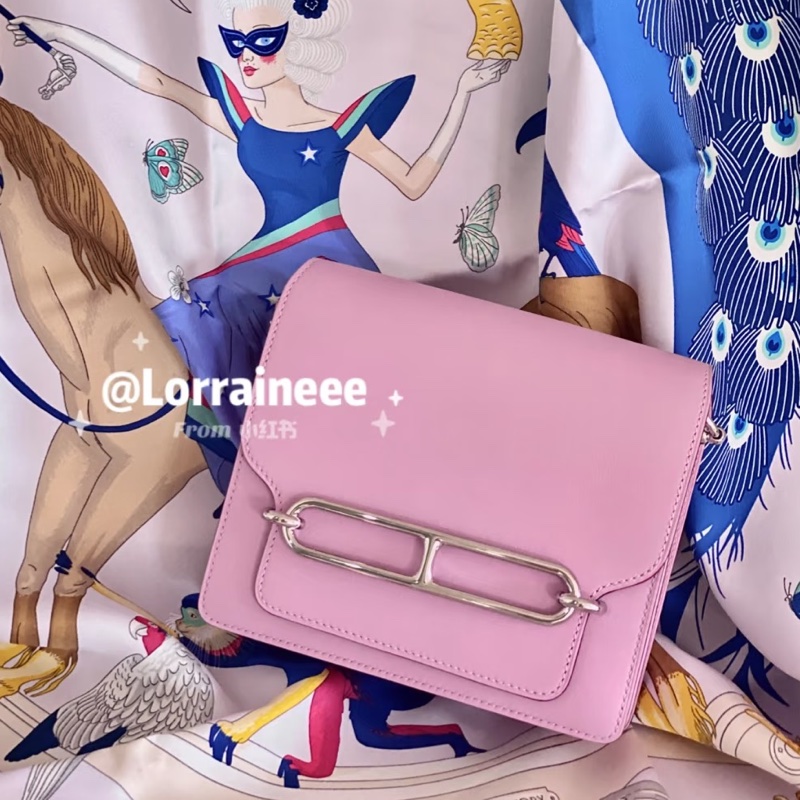 Hermes mini Roulis 銀扣/錦葵紫🫟🎨🌸小豬鼻-9