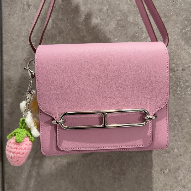 Hermes mini Roulis 銀扣/錦葵紫🫟🎨🌸小豬鼻-11