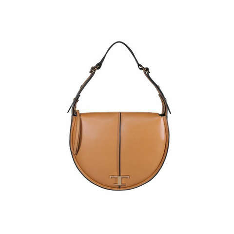 TODS 25FW 金色永恆標誌中單肩包 棕色 5OU 175S
