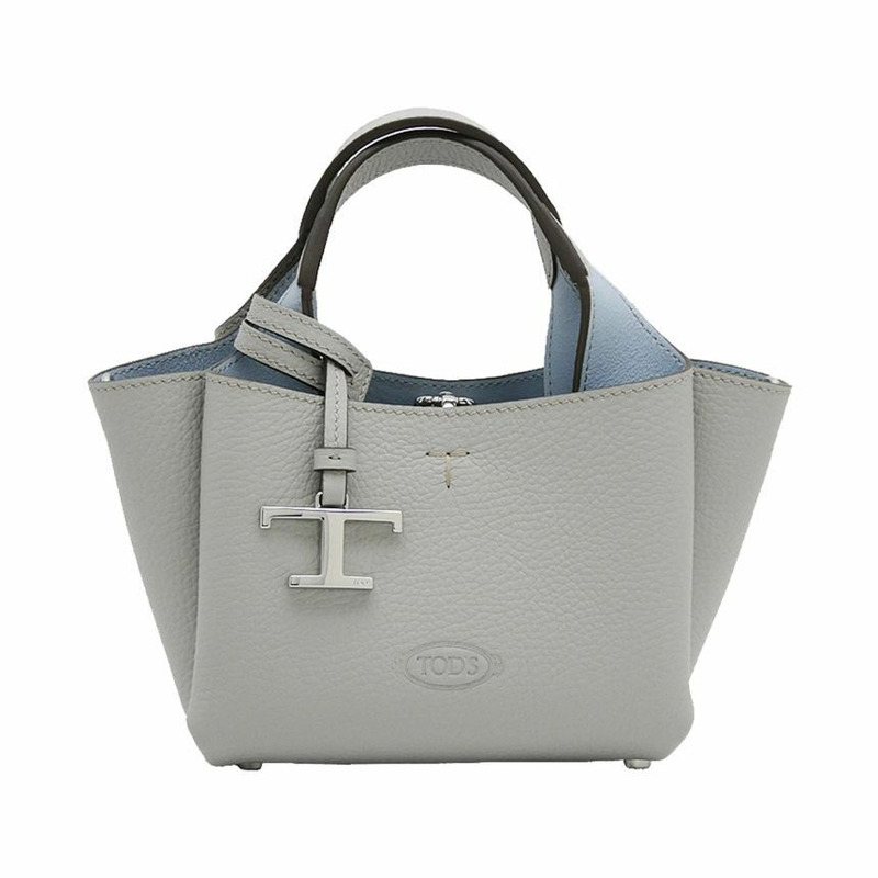TODS 25FW 經典 Logo 迷你手提單肩包 淺灰色 印章:XBWAPAEL000 SKU:QRI 4L15-0