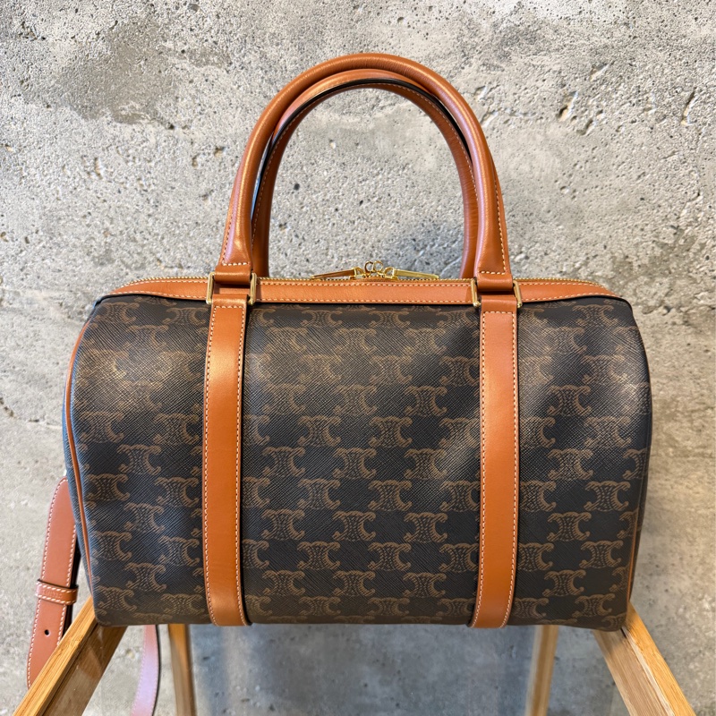 Celine Boston bag 手提斜背兩用 經典老花大波士頓包-8