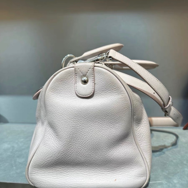 迪奧 粉色全皮波士頓包-1