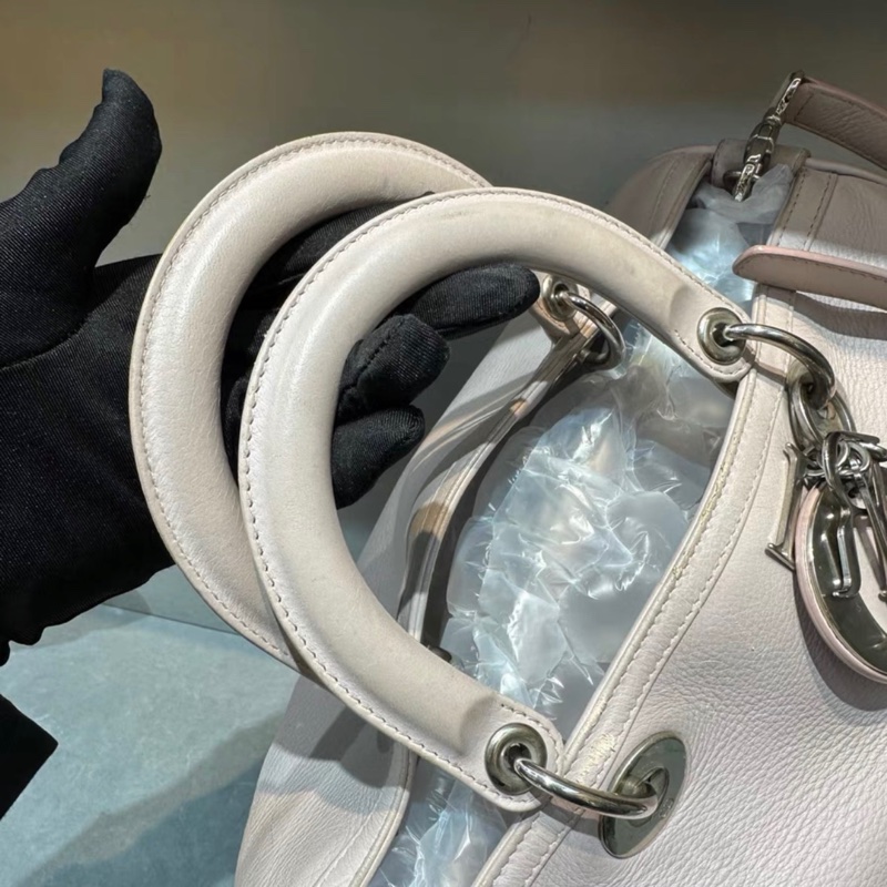 迪奧 粉色全皮波士頓包-4