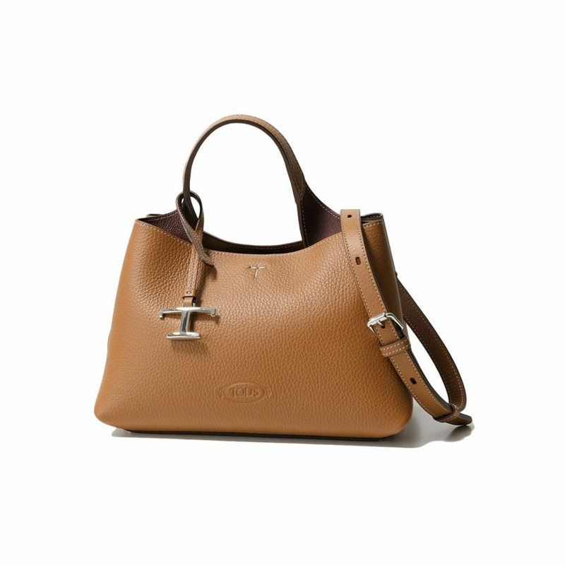 TODS Timeless Logo Micro Tote 單肩包 駝色 QRI 9P13-0