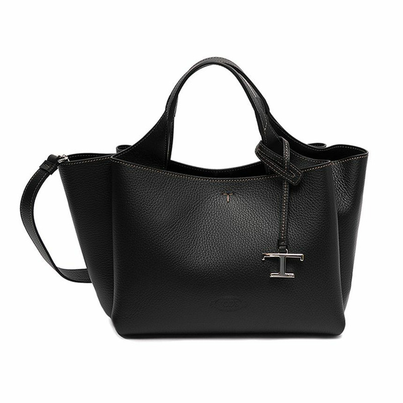 TODS 永恆經典Logo迷你手提單肩包 黑色-0