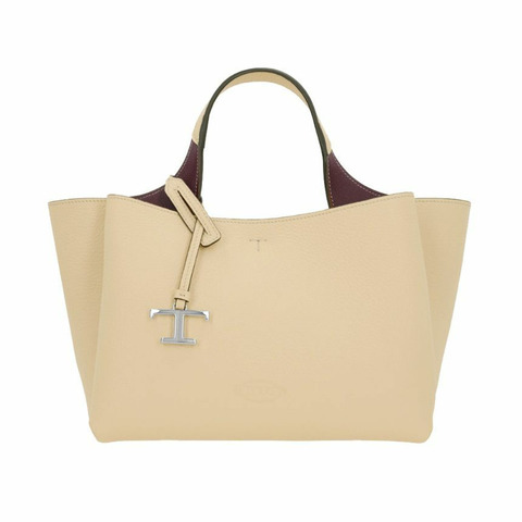 TODS 經典Logo迷你手提單肩包 淺米色 6O44