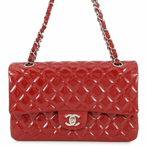 香奈兒鏈條單背包 Matelasse 25 Coco 標誌雙琺瑯漆皮 A01112