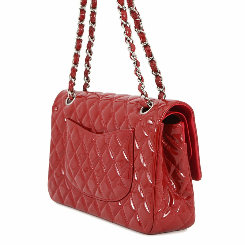 香奈兒鏈條單背包 Matelasse 25 Coco 標誌雙琺瑯漆皮 A01112-1