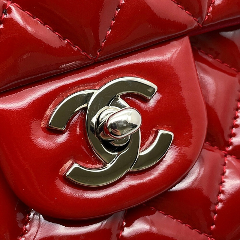 香奈兒鏈條單背包 Matelasse 25 Coco 標誌雙琺瑯漆皮 A01112-9