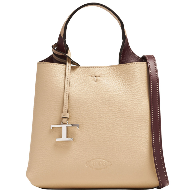 TODS Timeless Logo 水桶斜背包 淺米色 25FW-0