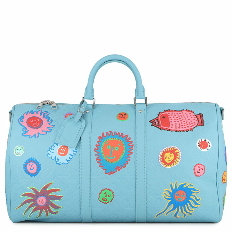 Louis Vuitton Boston Bag Monogram Taurillon LV×YK Bandouliere 50 M21713 in Yayoi Kusama Colloration-0