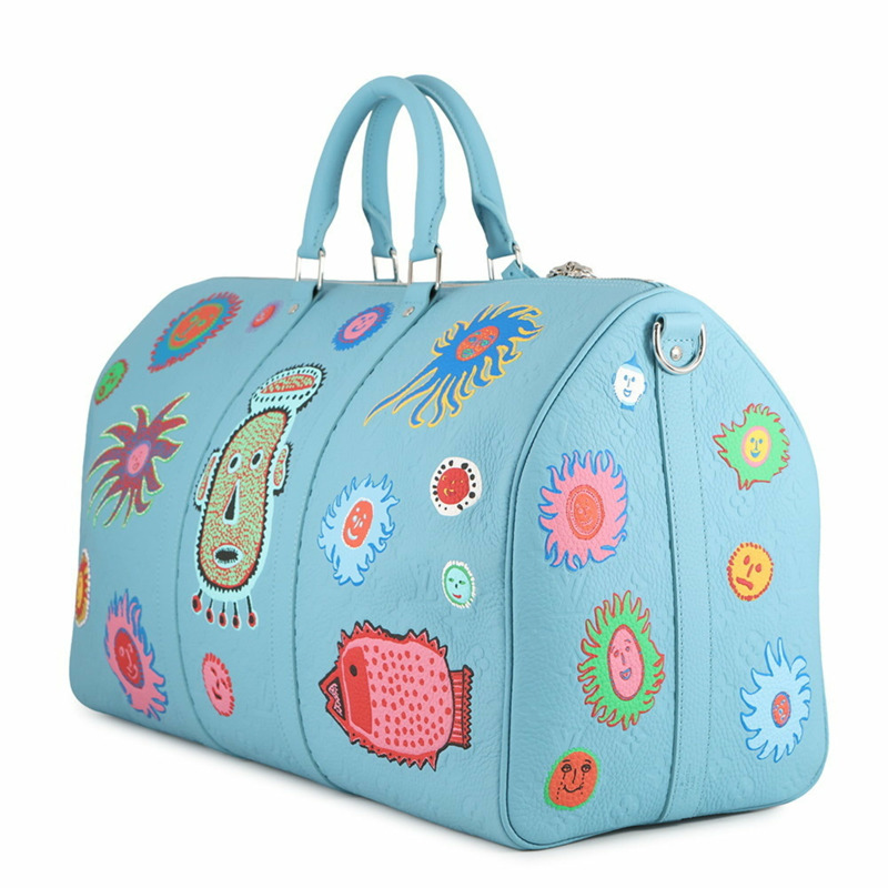 Louis Vuitton Boston Bag Monogram Taurillon LV×YK Bandouliere 50 M21713 in Yayoi Kusama Colloration-1