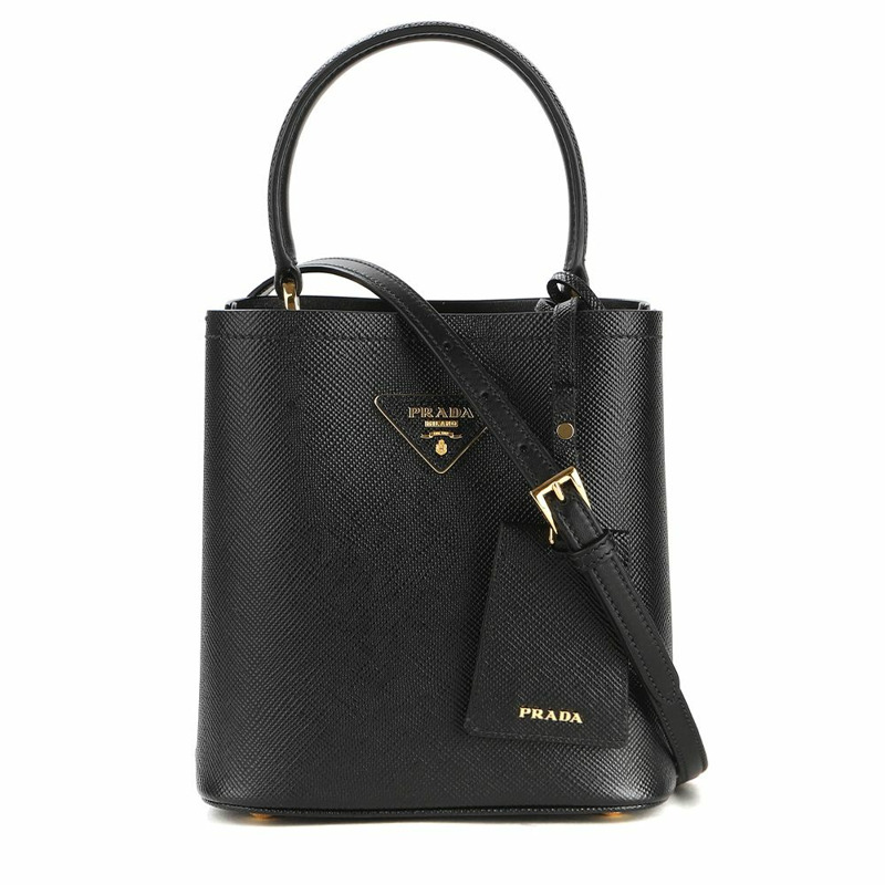 PRADA 女士 Panier Saffiano 單肩包 24SS (1BA217 2ERX NERO)-0