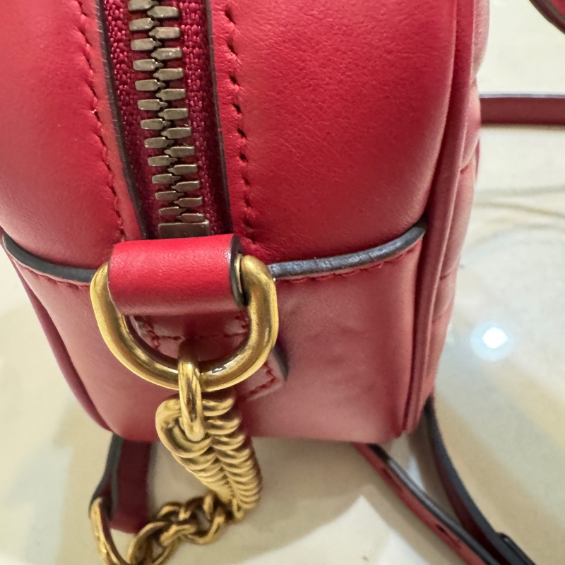 GUCCI 牛皮馬夢447632 MARMONT相機包 斜背包24cm包況極好🥳-15