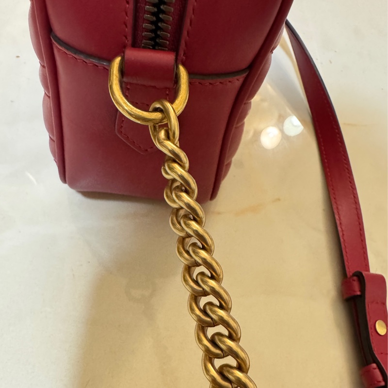 GUCCI 牛皮馬夢447632 MARMONT相機包 斜背包24cm包況極好🥳-19