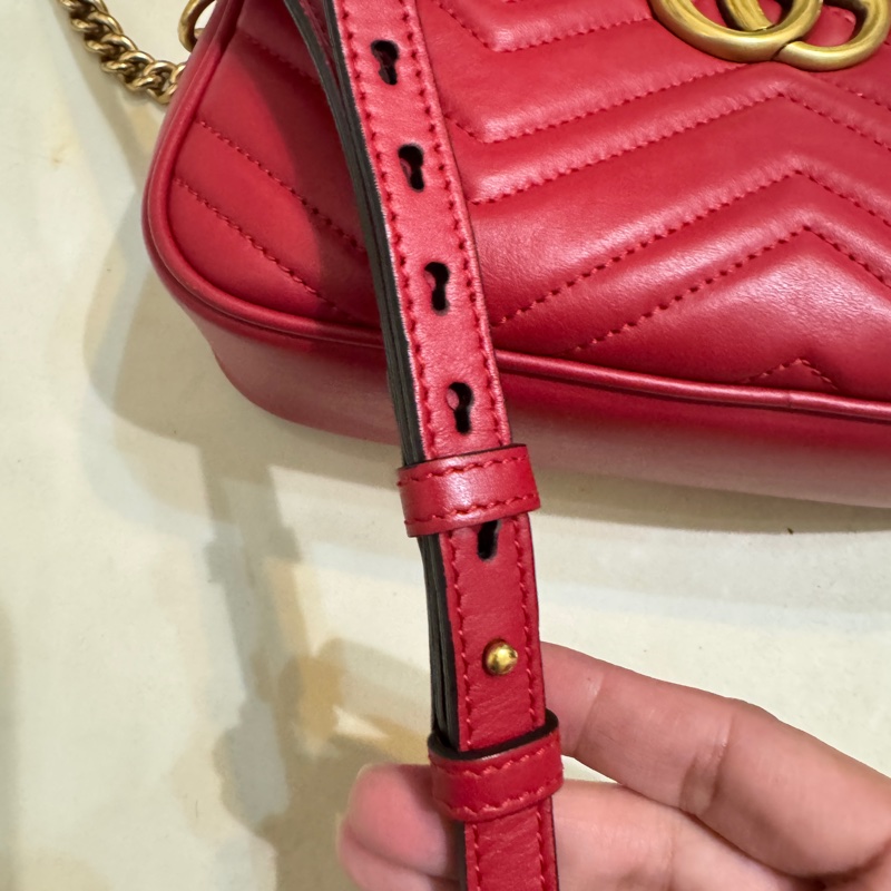 GUCCI 牛皮馬夢447632 MARMONT相機包 斜背包24cm包況極好🥳-20