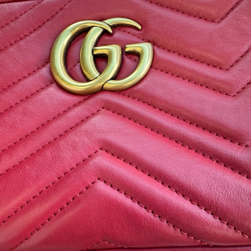 GUCCI 牛皮馬夢447632 MARMONT相機包 斜背包24cm包況極好🥳-4