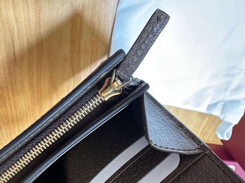 GUCCI 古馳 經典Ophidia GG印花帆布牛皮飾邊暗釦短夾-5