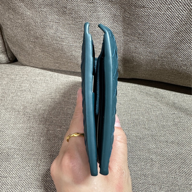 Bottega Veneta經典的 Intrecciato 編織皮夾 藍色-2