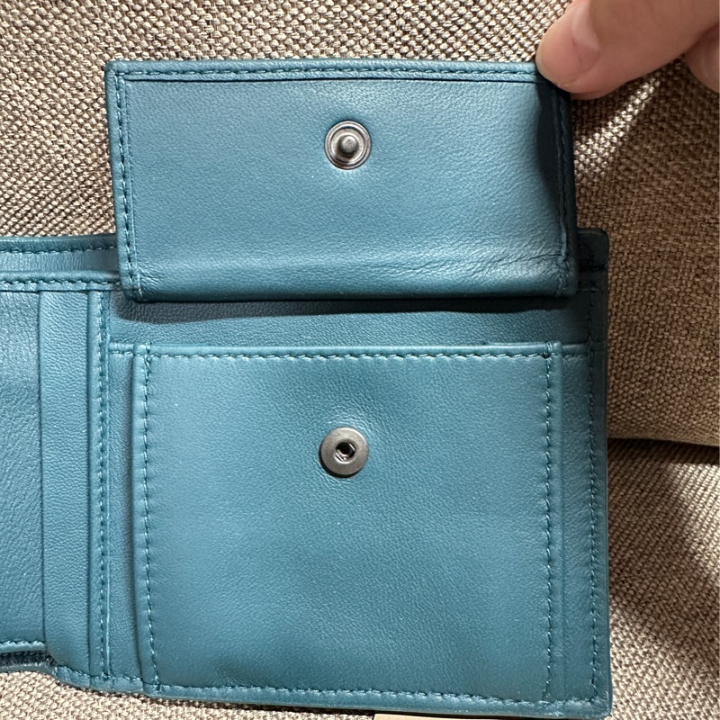 Bottega Veneta經典的 Intrecciato 編織皮夾 藍色-5