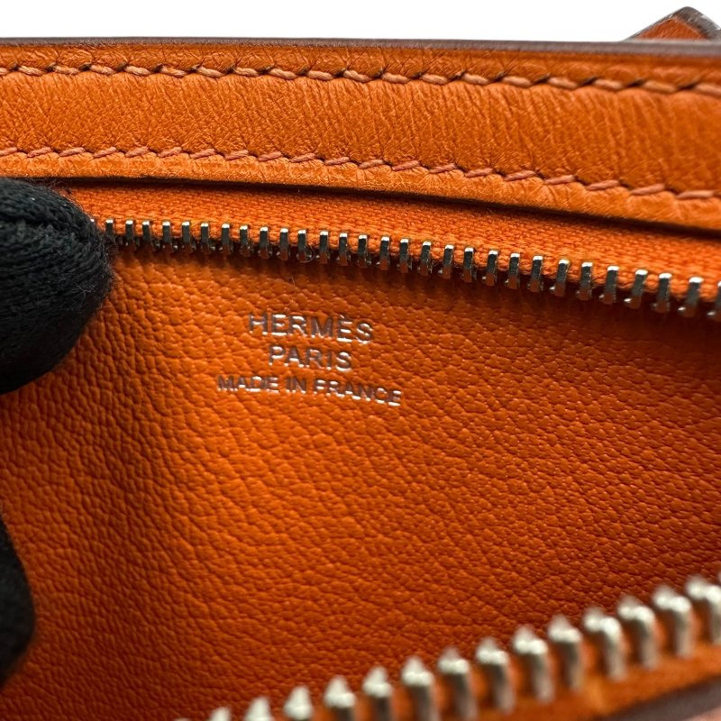 【美收精品】HERMES 橘色零錢包□L刻 C-72-4