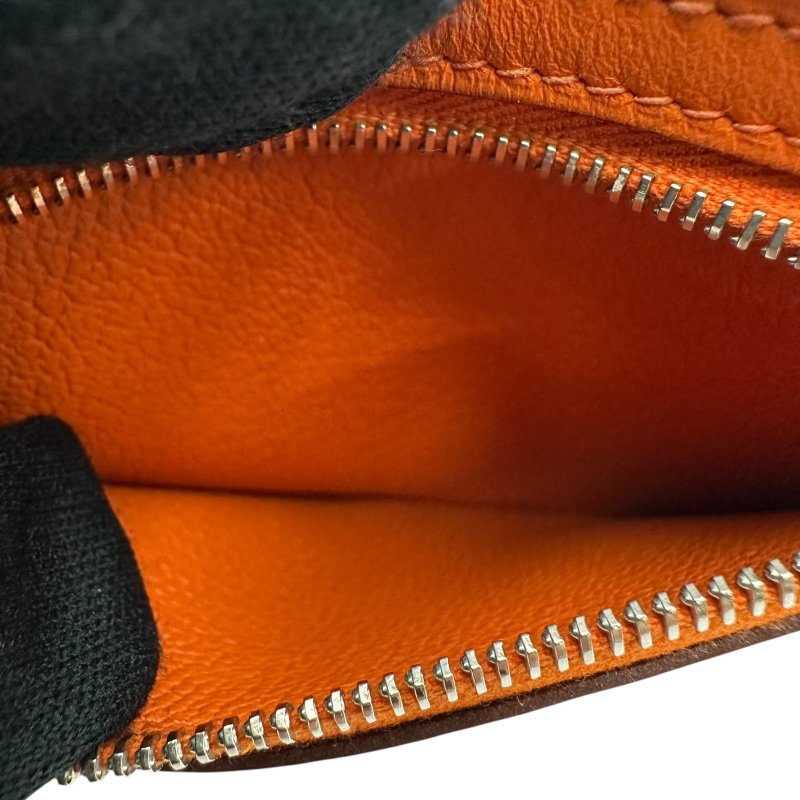 【美收精品】HERMES 橘色零錢包□L刻 C-72-7