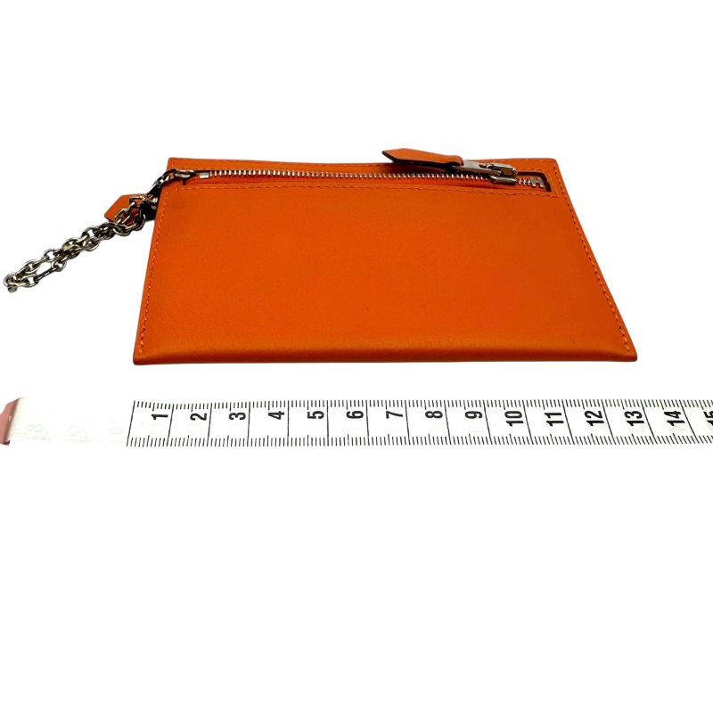 【美收精品】HERMES 橘色零錢包□L刻 C-72-9