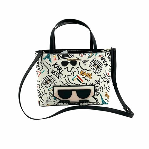 【美收精品】KARL LAGERFELD 白色手提肩背包 C-74
