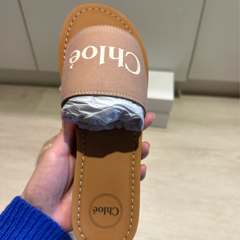 Chloé Kids logo 印花涼拖鞋 38 粉色-3