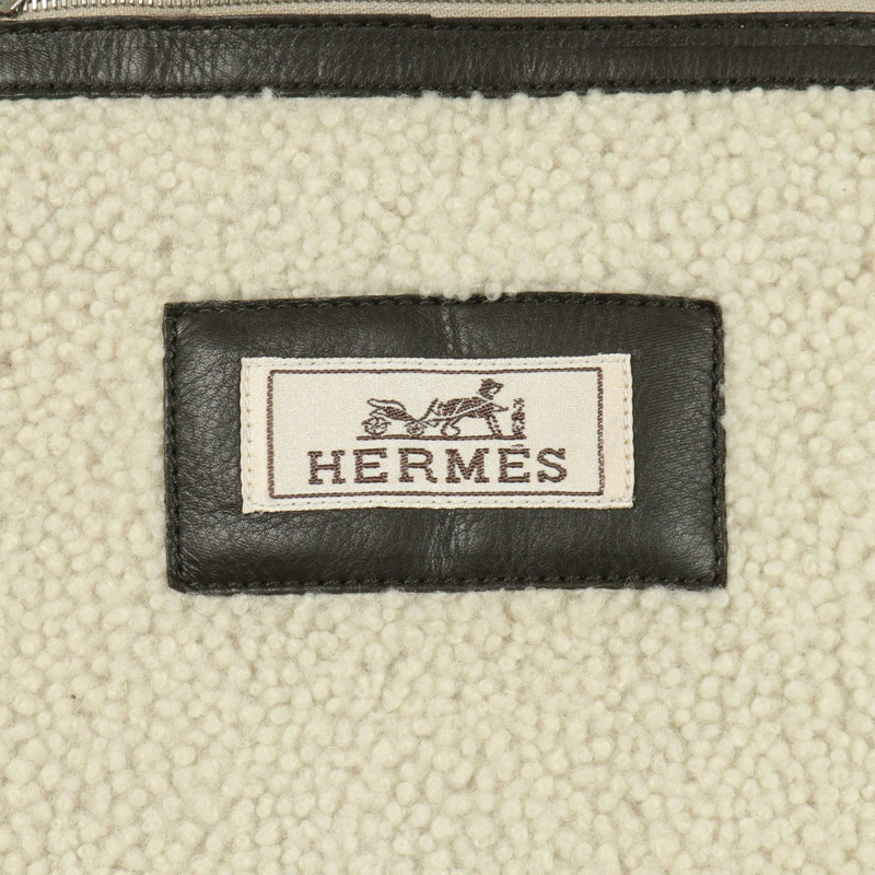 愛馬仕 (HERMES) 羊羔皮馬甲,米色,二手,男款 50 碼-2