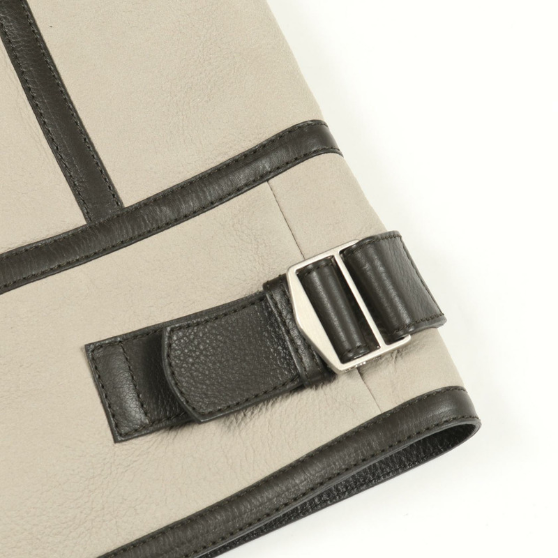 愛馬仕 (HERMES) 羊羔皮馬甲,米色,二手,男款 50 碼-10