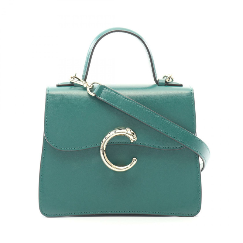 卡地亞 PANTHERE de Cartier 單背包 L1002327 皮革 綠色 二手 女士-0