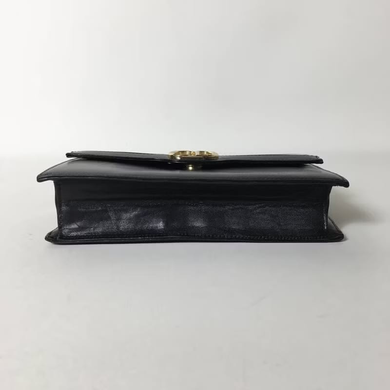 【LA LUNE】中古二手包 Dior 黑金色翻蓋包 單肩包 側背包 斜背包 古董包手袋-8